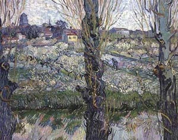 Orchard blossom with view of arles 1889 xx neue pinakothek munich